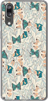 Produktbild von MuchoWow® Handyhülle Schutzhülle Hülle für Telefoonhoesje Huawei P20 Mädchen - Schmetterling - Blumen - Muster - Mädchen - Kinder - Kind Silikon Softcase Handy Hülle - Hardcover