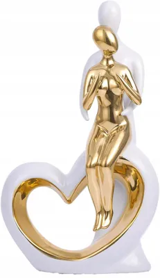 Zdjęcie produktu dla Figurka porcelanowa spleciona para z sercem 33,5cm dekoracja dla kobiety