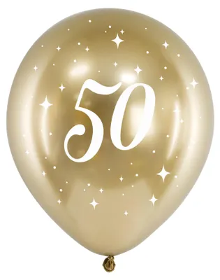 Produktbild von Luftballon Ø30cm "Happy Birthday" Gold | 6 Stk. #50