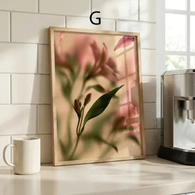 Produktbild von Blumen Poster · Blumen hinter beschlagenem Glas Natur Fotografie · Dekoprint ohne Rahmen · Motiv G · 80 × 120 cm