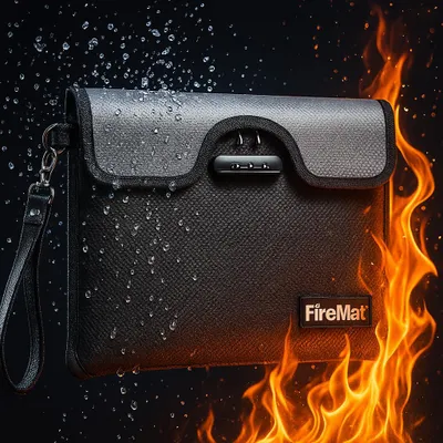 Immagine prodotto di Borsa portadocumenti Premium impermeabile e ignifuga (37x28 cm) con lucchetto