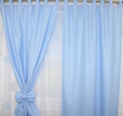 Produktbild von Vorhänge mit Schlaufen Kinder Baby Gardinen Kinderzimmer Vorhang 16. Blau