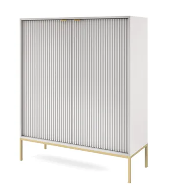 Produktbild von AX LIVING Modern Kommode Eternas K104 mit Lamellenfront 104 cm Grau