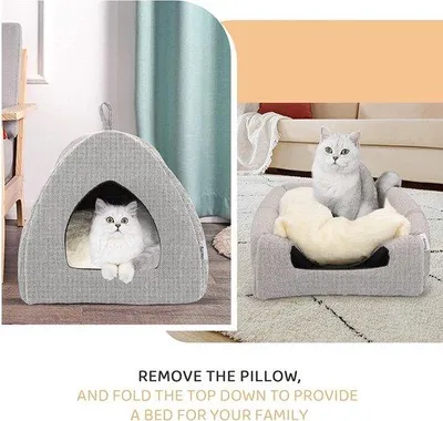 Obrázok produktu pre Famanu, prenosná posteľ pre mačky – mäkká, plyšová, 38 cm (dĺžka) x 38 cm (šírka) x 40 cm (výška)