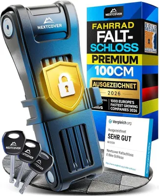 Produktbild von Faltschloss Fahrrad FoldPro - SteelSecure-Technologie 3.0 I Robustes Fahrradschloss I Fahrradschloss hohe Sicherheit inkl. Halterung, 100cm