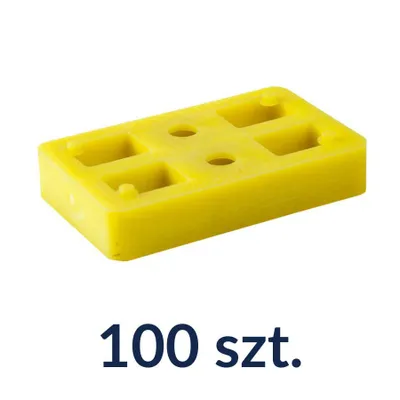 Productafbeelding van Afstandsblokken, 80x50x15 mm, kunststof, geschikt voor afstanden tot 2 ton, 100 stuks