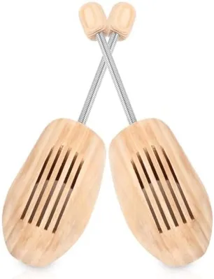 Productafbeelding van PromoHome® Houten schoenrekset, bestaande uit 2 stuks – Met metalen veer voor optimale vormvastheid, bruin, maat 39-41
