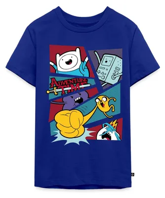 Produktbild von Spreadshirt Adventure Time Mit Finn Und Jake Comic Felder Teenager Premium T-Shirt, 146/152 (10 Jahre), Royalblau