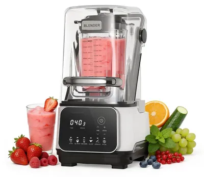 Produktbild von Standmixer 2 l - Profi Smoothie Mixer mit Schutzabdeckung - 2200 W Hochleistungsmotor - 6 Automatikprogramme - Selbstreinigungsfunktion - Eiscrusher - Weiß