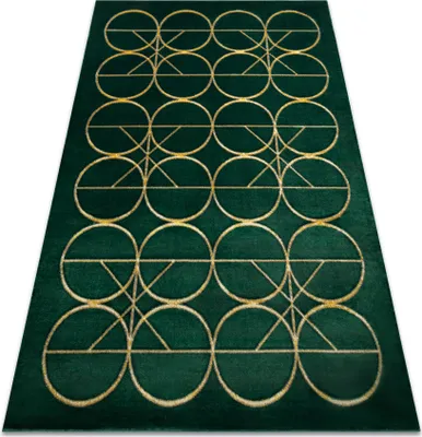 Zdjęcie produktu dla Dywan EMERALD ekskluzywny 1010 glamour, stylowy koła butelkowa zieleń / złoty zielony 80x150 cm