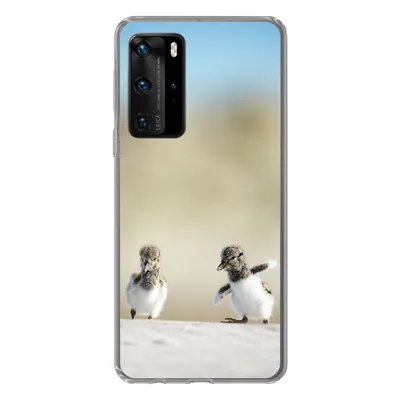 Produktbild von MuchoWow® Handyhülle Schutzhülle Hülle für Huawei P40 Pro Junge - Sand - Vögel Silikon Softcase Handy Hülle - Schutz