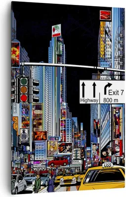 Produktbild von Bild auf Leinwand - Leinwandbild - Einteilig - Manhattan New York Straße - 80x120cm - Wand Bild - Wanddeko - Wandbilder - Leinwanddruck - Wanddekoration - Leinwand bilder - Wandbild - PA80x120-2720