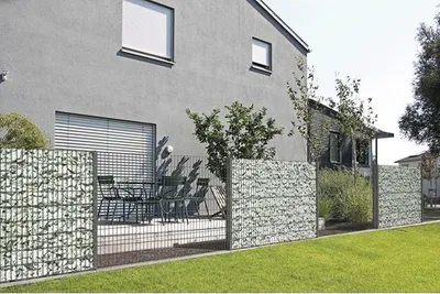 Zdjęcie produktu dla Alberts 646295 Gabiony ogrodzeniowe Step², do przykręcenia, antracyt, szerokość oczka 200 cm, wysokość 100 cm