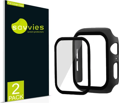 Produktbild von 2x Savvies Schutz Hülle mit Schutzglas, Full Cover Case für Apple Watch Ultra / Ultra 2 (schwarz)