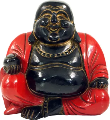 Produktbild von Geschnitzter Lucky Buddha, Holzbuddha - Rot, 30*27*13 cm, Buddhas