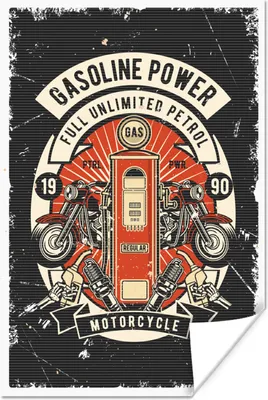 Produktbild von MuchoWow® Poster Mancave - Motor - Pumpe - Vintage 20x30 cm - Papierdruck