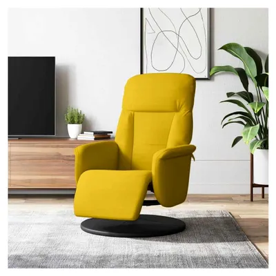 Produktbild von Relaxsessel mit Liegefunktion, modernes Samtfinish in Gelb, für Wohnzimmer und Schlafzimmer, 71 x 91 x 105,5 cm