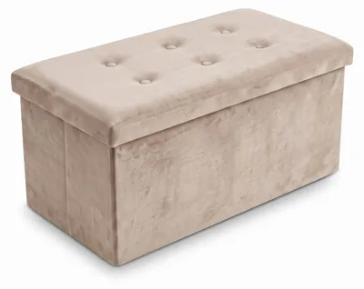 Produktbild von Rechteckiger Samthocker mit Stauraum, faltbar, 76 × 38 × 38 cm