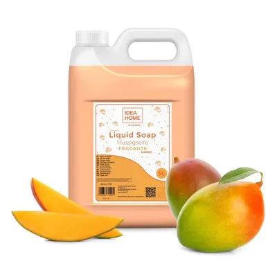 Produktbild von IDEA HOME FRAGANTE Handseife Flüssig 5L - Seife Kanister für alle Hauttypen - Gut Schäumende Flüssigseife 5 Liter - Cremeseife - Mango