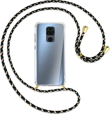 Produktbild von Handykette Backcover-Schutzhülle mit Band (Metall goldfarben) für Xiaomi Redmi Note 9 / 10X 4G - camouflage