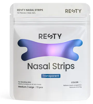 Image de Bandelettes nasales transparentes Resty sport et sommeil 72 pièces