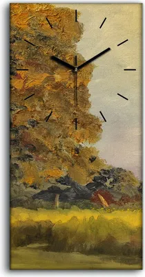 Produktbild von Dekor Leinwand Uhr Wandbilder 30x60 Malerei Wald Bäume Himmel Wolken Natur - schwarze Hände