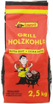 Produktbild von FAVORIT Grill-/Holzkohle 2,5Kg große Körnung + super Glut