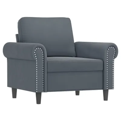 Image de Fauteuil Gris foncé 60 cm Velours