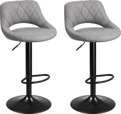 Produktbild von Barhocker-Set, 2er-Set, höhenverstellbar, grau
