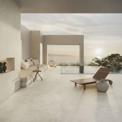 Imagen del producto de CASA39. Gres porcelánico con efecto mármol, color marfil, 60x60 cm. Marca: Supergres, línea: Kave