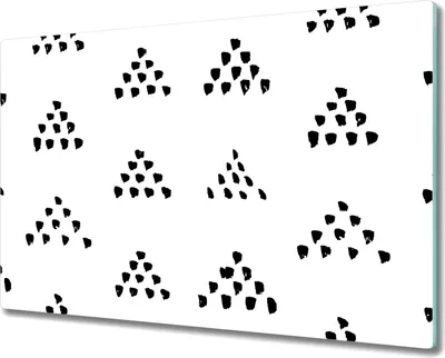 Produktbild von Glas Schneidebrett Herdabdeckplatten Schneideplatten - 80x52 cm - Punkte Dreiecke