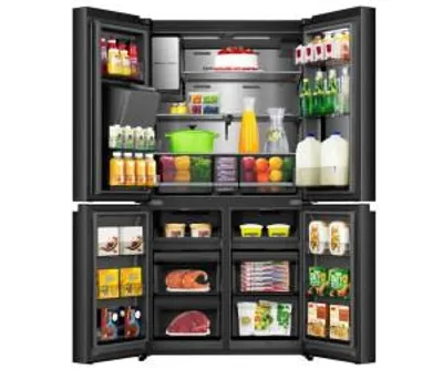 Produktbild von Hisense RQ600P7SKE, Freistehend, French door, Schwarz, 4 Tür(en), Berührung, LED