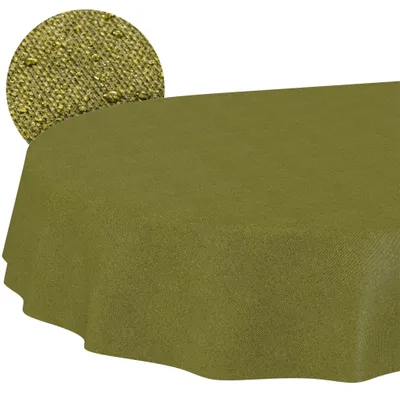 Zdjęcie produktu dla Pranie obrusy imitujące len, kształt owalny, wymiary 200 x 140 cm, odporne na wodę