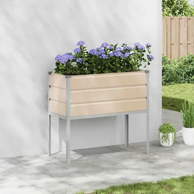 Obrázek produktu pro Maison Exclusive – Pěstební květináč, barva slonovinová, rozměry 100 x 45 x 90 cm, pozinkovaná ocel
