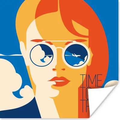 Produktbild von MuchoWow® Poster Frau - Zitat - Reisen 75x75 cm - Wand Dekoration
