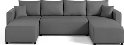 Image de Best Mobilier Regala - canapé panoramique - 7 places - convertible avec coffre - en tissu , Gris