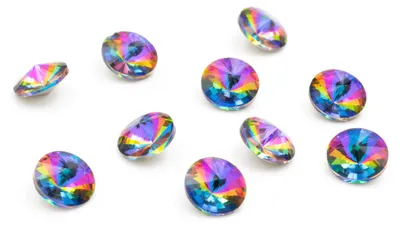 Produktbild von Vintageparts Strasssteine Glas irisierend 6 mm, 10 Stück