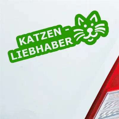 Produktbild von Auto Aufkleber Katzenliebhaber Katze Cat süß Love Liebe 19,5x6 cm Hellgrün Sticker Heckscheibenaufkleber