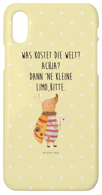 Produktbild von Mr. & Mrs. Panda Iphone 10 Handyhülle Nachtfalter Fähnchen - Gelb Pastell - Geschenk, Cover, Süß, Handy, Spruch Lustig, Küche Deko, Käfer, Case, Lustige Sprüche, X