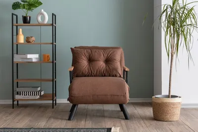 Immagine prodotto di Hanah Home, Sando Single - Light Brown, divano letto a 1 posto, 100 % METALLO, marrone chiaro, 175 x 60 cm