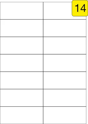 Produktbild von 140 Etiketten / 10 Blatt DIN A4 / Größe: 105x42,3