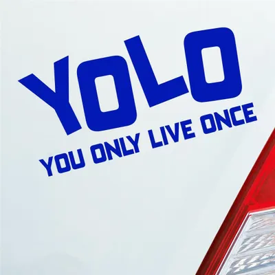 Produktbild von Auto Aufkleber YOLO You only live once Leben Genießen Abenteuer 12x6 cm Dunkelblau Sticker Heckscheibenaufkleber