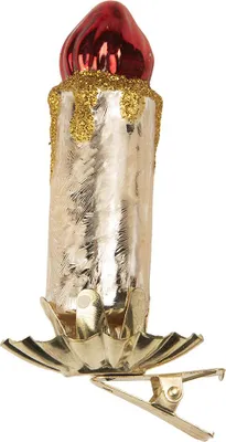Immagine prodotto di Ciondolo natalizio Clayre & Eef 5x4x9 cm in vetro color argento