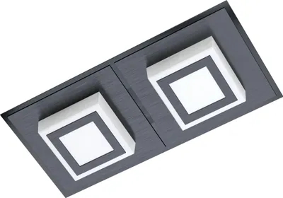 Produktbild von EGLO LED Deckenleuchte Masiano 1, Wandlampe, Deckenlampe aus Aluminium, Stahl und Kunststoff in Schwarz, Satiniert, Wohnzimmerlampe, warmweiß