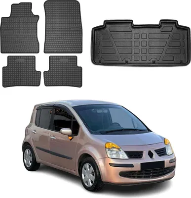 Immagine prodotto di Set di tappetini e rivestimenti per Renault Modus 2005-2013 in gomma nera 5x