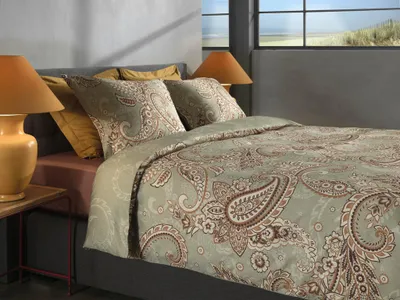 Produktbild von Heckettlane Green Bettbezug Camille - 155x220 cm + 1 Kissenbezug - Hergestellt aus 100% Baumwoll-Flanell