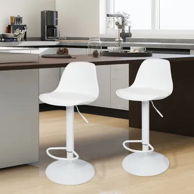 Produktbild von 2er Set Barhocker,Gepolsterte Küchenstühle,Barstühle mit PP Lehne ,Drehbar Küchenstühle Bar Stool,Sitzhöhe 55-75cm für Esszimmer, Küche und Theke
