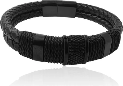 Produktbild von MARTIN1985 Hochwertiges Echtleder Armband geflochten Uni Damen Herren mit magnetischem Edelstahlverschluss Geschenkverpackung Länge - 20,5 cm
