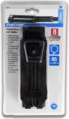 Immagine prodotto di Fischer Faltschloss mit Halter 85 cm Livello di sicurezza 8 mit 2 Schlüsseln 85852