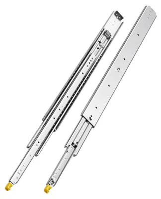 Immagine prodotto di VEVOR 1 coppia di guide per cassetti ad estrazione totale 914 mm, portata 226 kg, guida per cassetti, cuscinetto a sfere con cricchetto, guide telescopiche montate lateralmente, ideali per scaffali, armadi, cassetti industriali